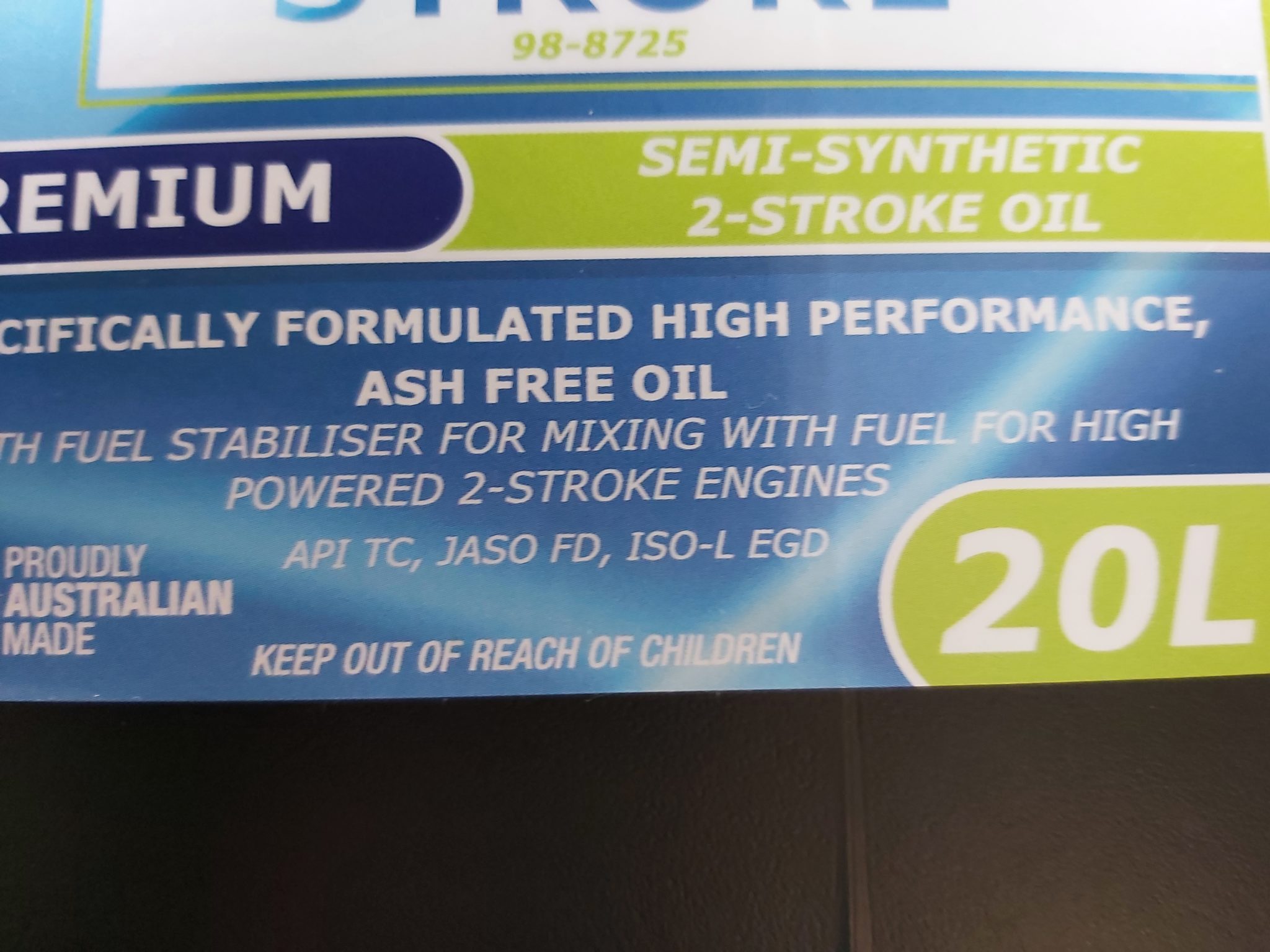 20 Litre 2 STROKE OIL *SemiSynthetic* JASO FD Best Oil Money Can Buy